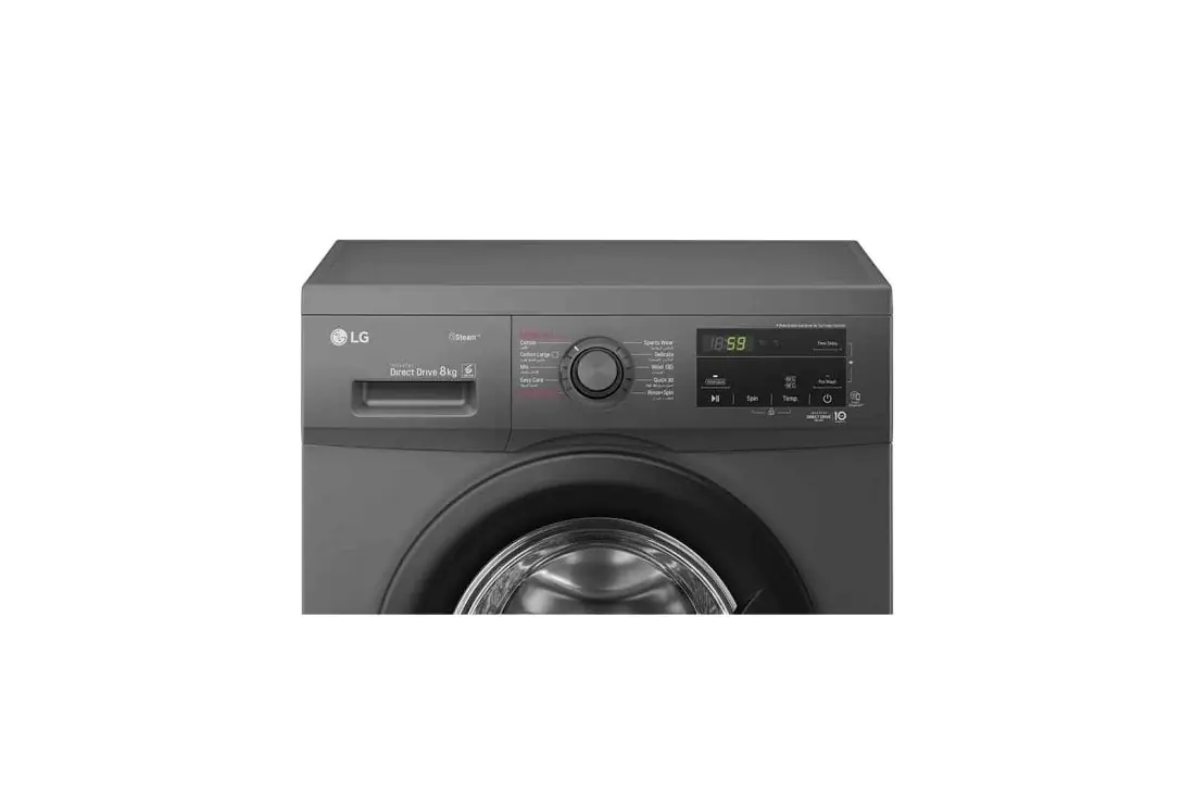 LG WJ1408MTG Washing Machine - 8 kg - Inverter - Middle Black