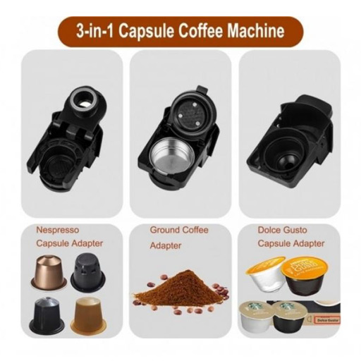 ماكينة لتحضير الاسبريسو وكبسولات القهوة 3in1 Italian Barista Multi Capsule Machine